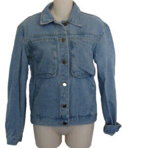 Vintage Jeans Women's Button Front Denim Cargo Jacket Size Small